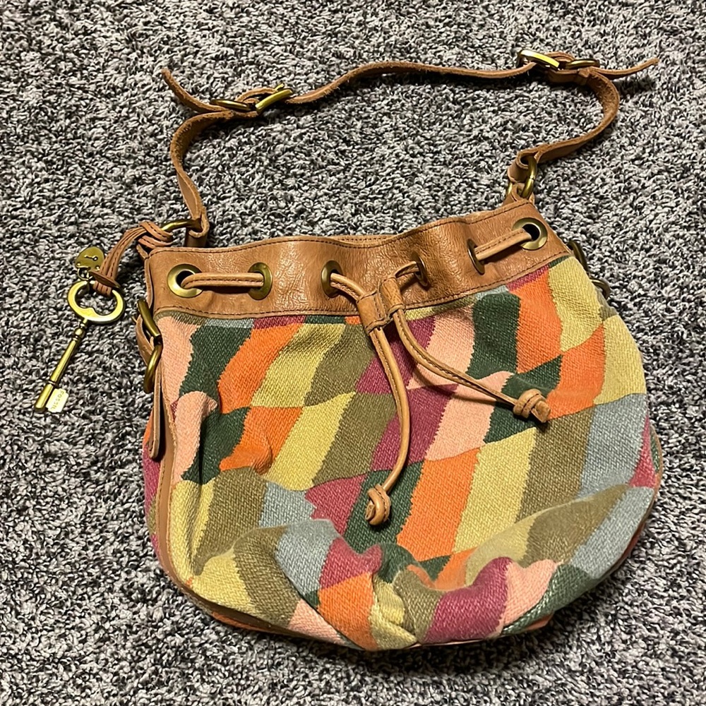 Vintage multi-color Fossil bag medium sized